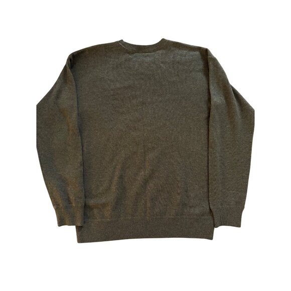 Made For Italic Mens  Size Medium Green Cashmere Long Sleeve Crewneck Sweater - Picture 2 of 7